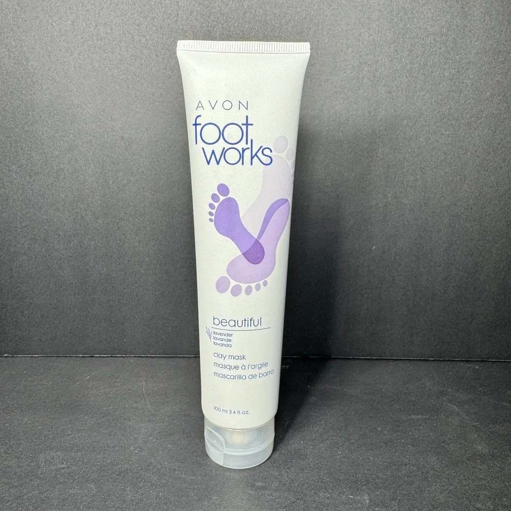 Avon Foot Works Beautiful Lavender Clay Mask‎ 3.4 fl oz Exfoliating NEW SEALED
